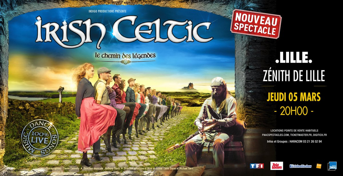 🇮🇪 Le spectacle Irish Celtic – Le Chemin des Légendes se produira au <a href="/zenithdelille/">Zénith de Lille</a> le jeudi 05 mars 2020 à 20h ! 🇮🇪

⏩ Plus d'infos sur <a href="/zoomsurlille/">Zoom Sur Lille</a> >>> bit.ly/2RNWpYf 

<a href="/AccueilHaracom/">HARACOM</a> <a href="/IndigoProduct/">Indigo Productions</a>