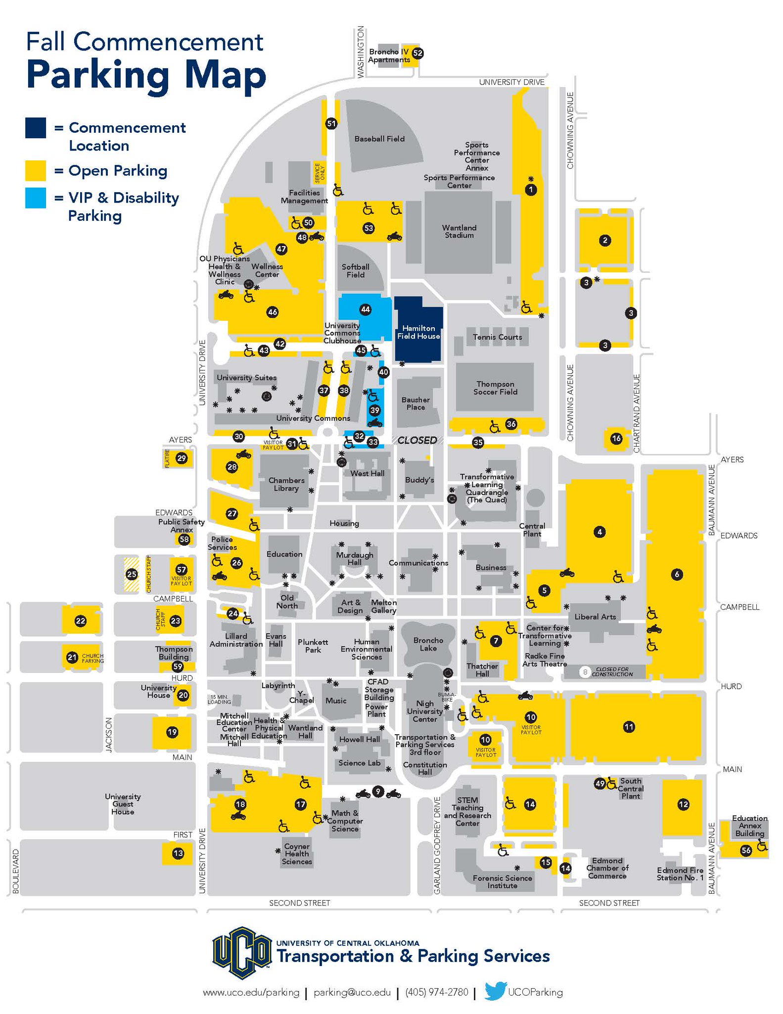 UCO Parking on Twitter "Guests attending commencement ceremonies on