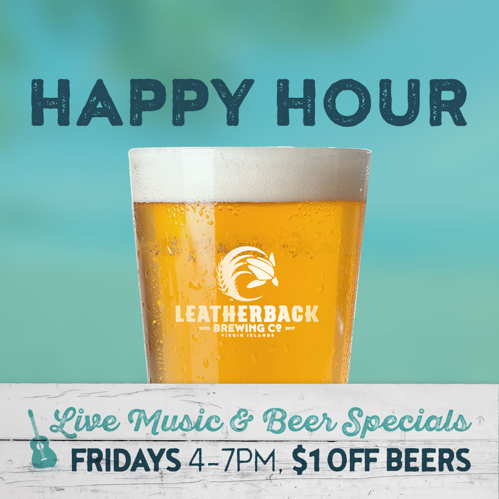 Happy Friday! End your week right listening to live music with your favorite Leatherback brew! $1 off beers!
#takecraftback #islandlove  #vistillnice #caribbeancrafted
#localbeer #Friday #HappyHour
