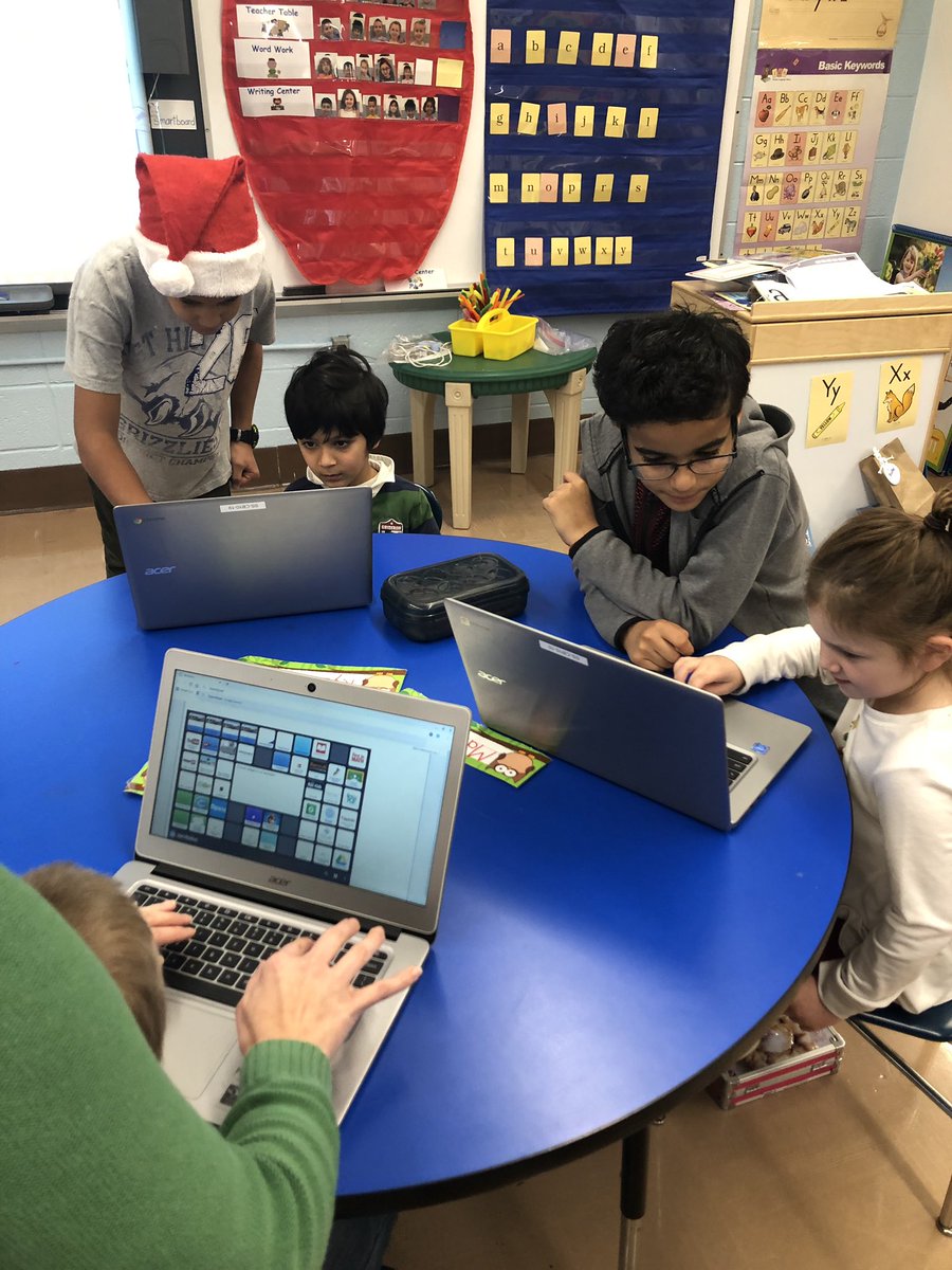 dauchert2210's tweet photo. Working with our K students to code! Way to go, 4th graders! π@Jen1Curry @kristymc24 #MOTSDHourofCode2019 https://t.co/w59UcNUBlv