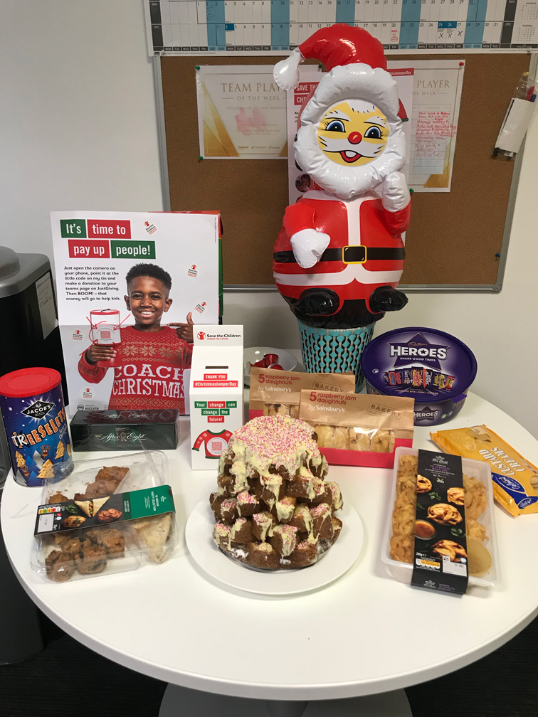 seelocal_'s tweet photo. Happy Holidays! 🎅

Its #ChristmasJumperDay and everyone has loved taking part, even bringing a few favourite snacks from their own family traditions.

Please follow suit and donate to Save the Children, help someone less fortunate this season at:
https://t.co/SdgmXXslxo https://t.co/FpiEdivxS4