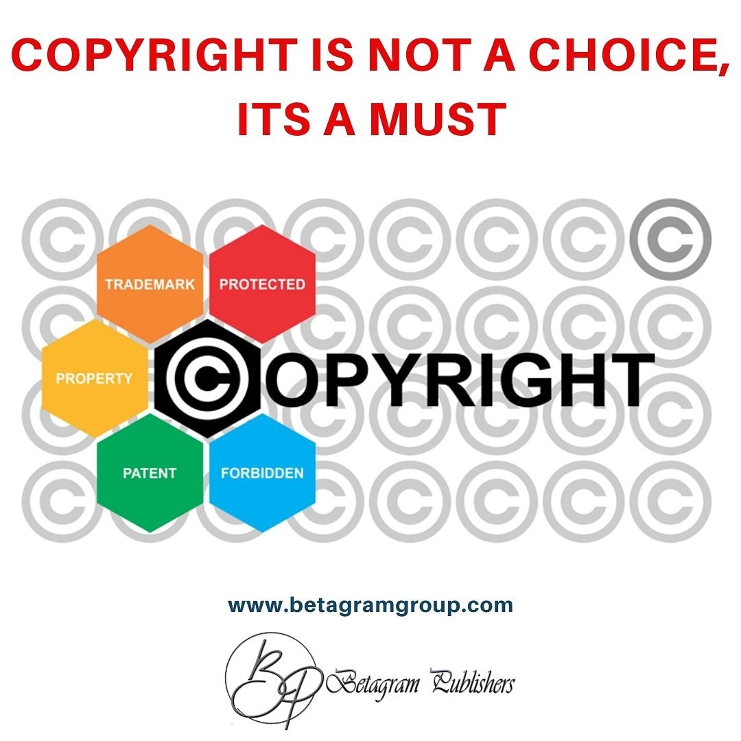 BetagramGroup's tweet photo. Copyright is not an option, it's compulsory.
Read more at: https://t.co/axAP0KZMHi
#copyright #copyrights #copyrightyourbook #importanceofcopyright #copyrightyourwork #bookcopyright #novelcopyright #BetagramPublishers #selfpublishing #editingservices #copyrightwithbetagram https://t.co/g3ArLcRcJX