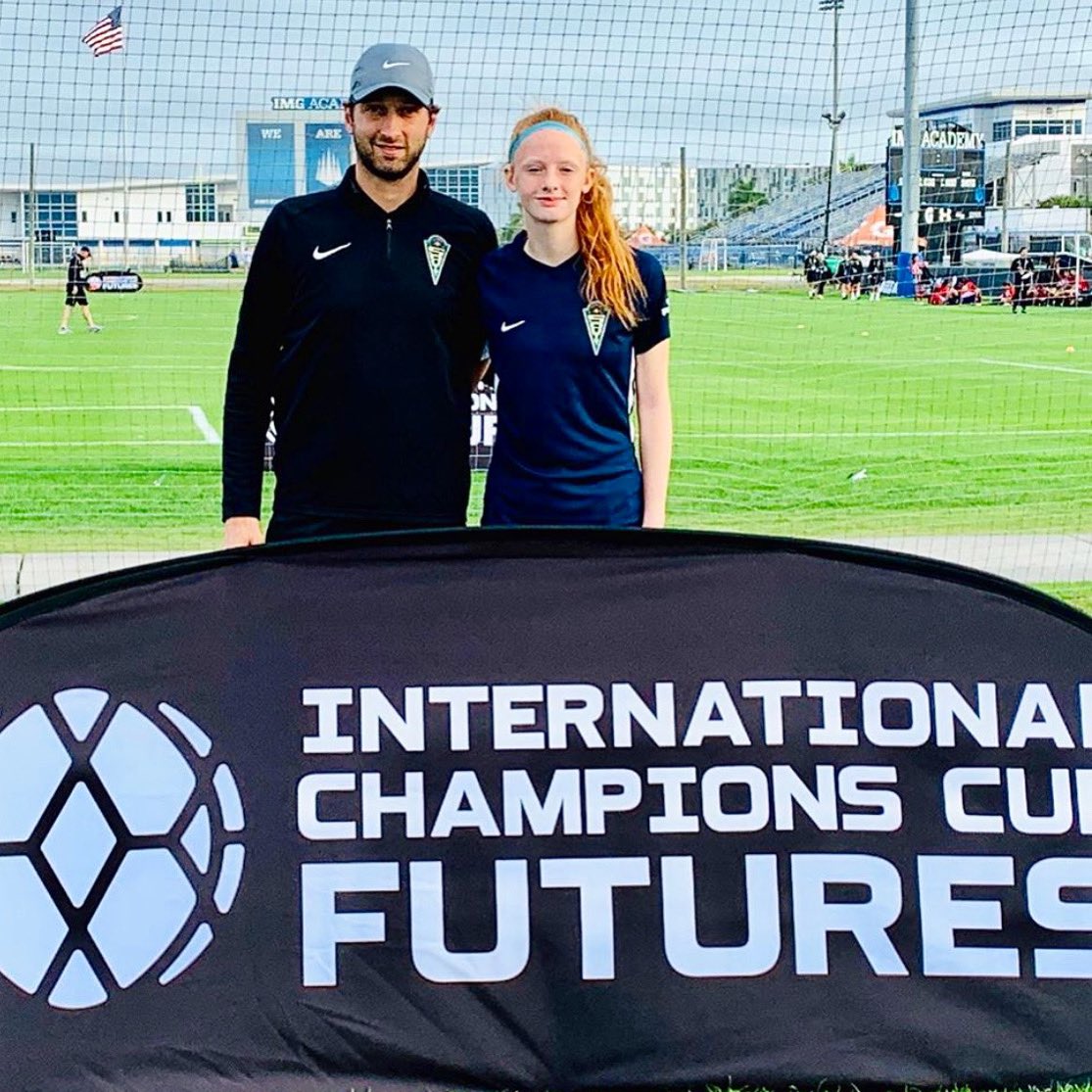 05 ECNL Emma Yeager & Challenge ECNL Staff Chris Maravalli at the International Champions Cup Futures Tournament! This tournament gives players the opportunity to compete against top players from around the world! Great event! #ICCFUTURES #ICC2019 #ICCSOUTH #cscecnl