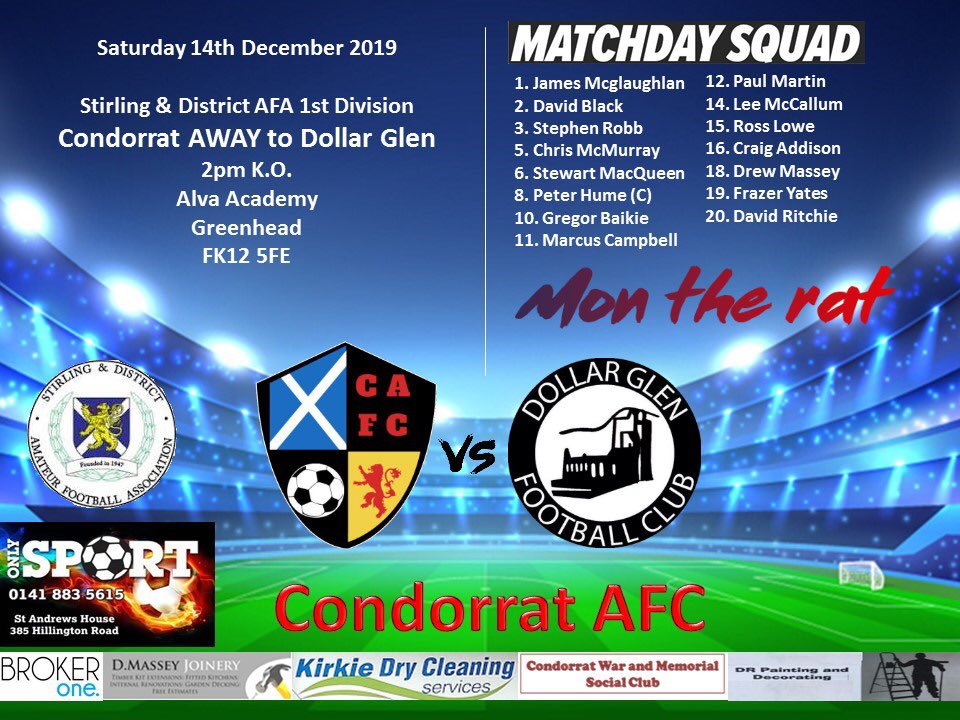 CondorratAFC's tweet photo. Final league game of the year away to Dollar Glen. We win we go top it’s that simple. 🔴⚫️ #montherat

@Scottish_AFF @ScotAmFA @DafaofficialS @rockyrobyn7 @davritchie1 @condorrat_fc @robertnicol67 @CondorratC https://t.co/b7HUu8G3j9