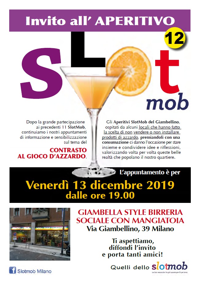 'Perché un locale senza slot ha più posto per le persone!'
Stasera (13/12) a #Milano 12° appuntamento degli aperitivi #Slotmob al #Giambellino (incominciati... bit.ly/292nddZ): facebook.com/events/1011876…
#azzardo #noazzardo #noslot #economiacivile