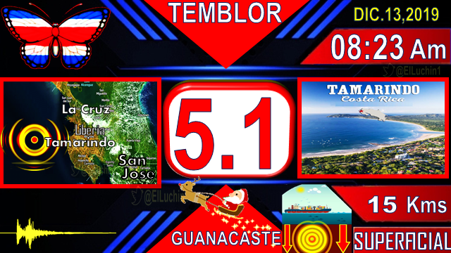 elluchin1's tweet photo. 🇨🇷➡#Temblor 5.1⚡ #RSCR🔶#Tamarindo al NorOeste
⏱08:23 Am 🌄Mañana Tica 🇨🇷 #13deDiciembre
SUPERFICIAL🔰15 Kms
#Flamingo #SantaCruz
Prov #Guanacaste
NorOeste de #SanJose
#FelizViernesATodos #Sismo
#13Dic #Earthquake
#TemblorCR https://t.co/ytqgx5gnik