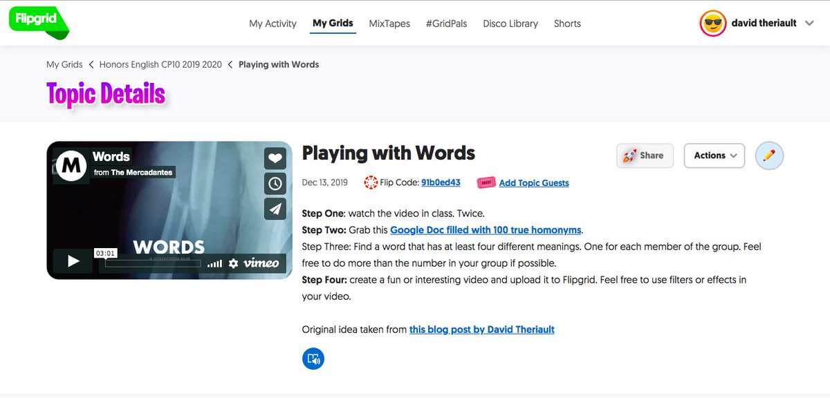 davidtedu's tweet photo. Love mixing @Flipgrid and playing with ELA homonyms for our Family Friday activity.  #nctevillage @ncte @annkozma723 #engchat #elachat #ideaFM 

https://t.co/Mh47oEz9Pv @annkozma723 https://t.co/TbJ0YzeXuw