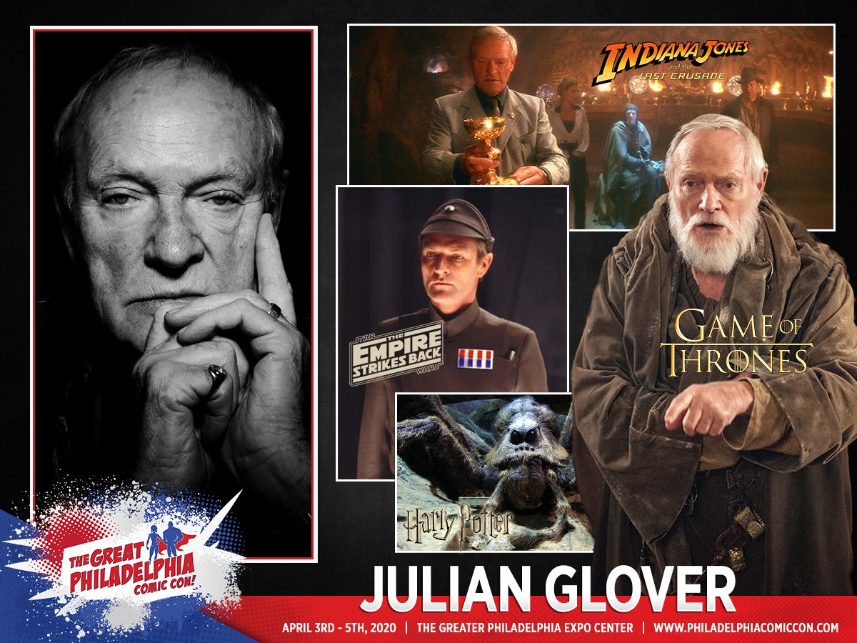 We are pleased to announce Julian Glover is attending our April 3-5, 2020 Event! Guests/Tickets - philadelphiacomiccon.com
#StarWars #HarryPotter #GOT #GetURGeekOn #PhillyComicCon #comiccon