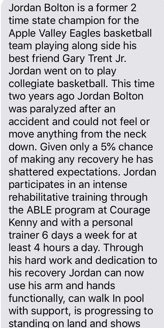 Southside_BB's tweet photo. The Southside Showcase will be selling wristbands and asking for donations in Jordan Boltonโs name as we continues his journey to walk again. Please read his story. He has worked extremely hard to get where heโs at but thereโs more work to do. Anything helps. https://t.co/ad4qPo5ART