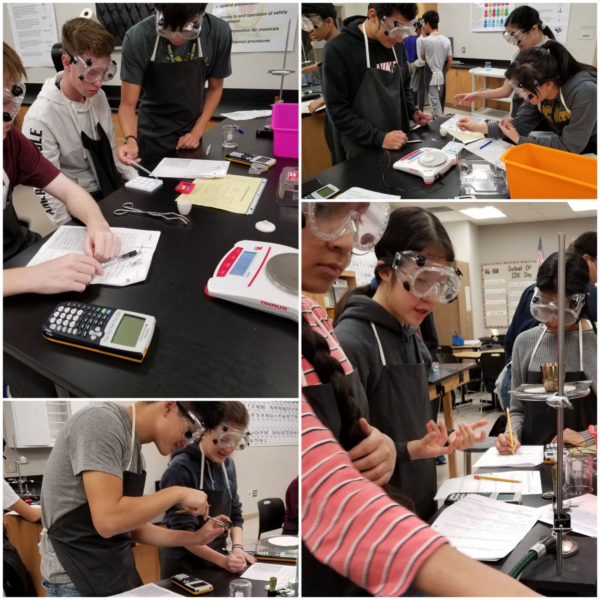 LTHS_science's tweet photo. Pre-AP Chemistry students put their analytical skills to the test by collecting experimental data to determine the formula of a hydrate.
#BlazerBattles #ourFISDstory @LebanonTrailHS #21stCenturySkills https://t.co/KMjcaKcLH4