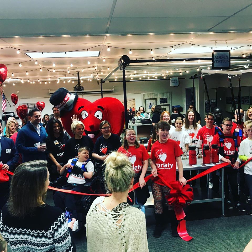 LibertyEdFdn's tweet photo. What an amazing morning for @LIBERTYSCHOOLS! The existing coffee shops at @dmsbluejays and @SVMSEagles   now have harness systems that allow students with limited mobility to interact with their peers at eye-level and learn new skills! #LPSLeads https://t.co/tRvN9fcvQB