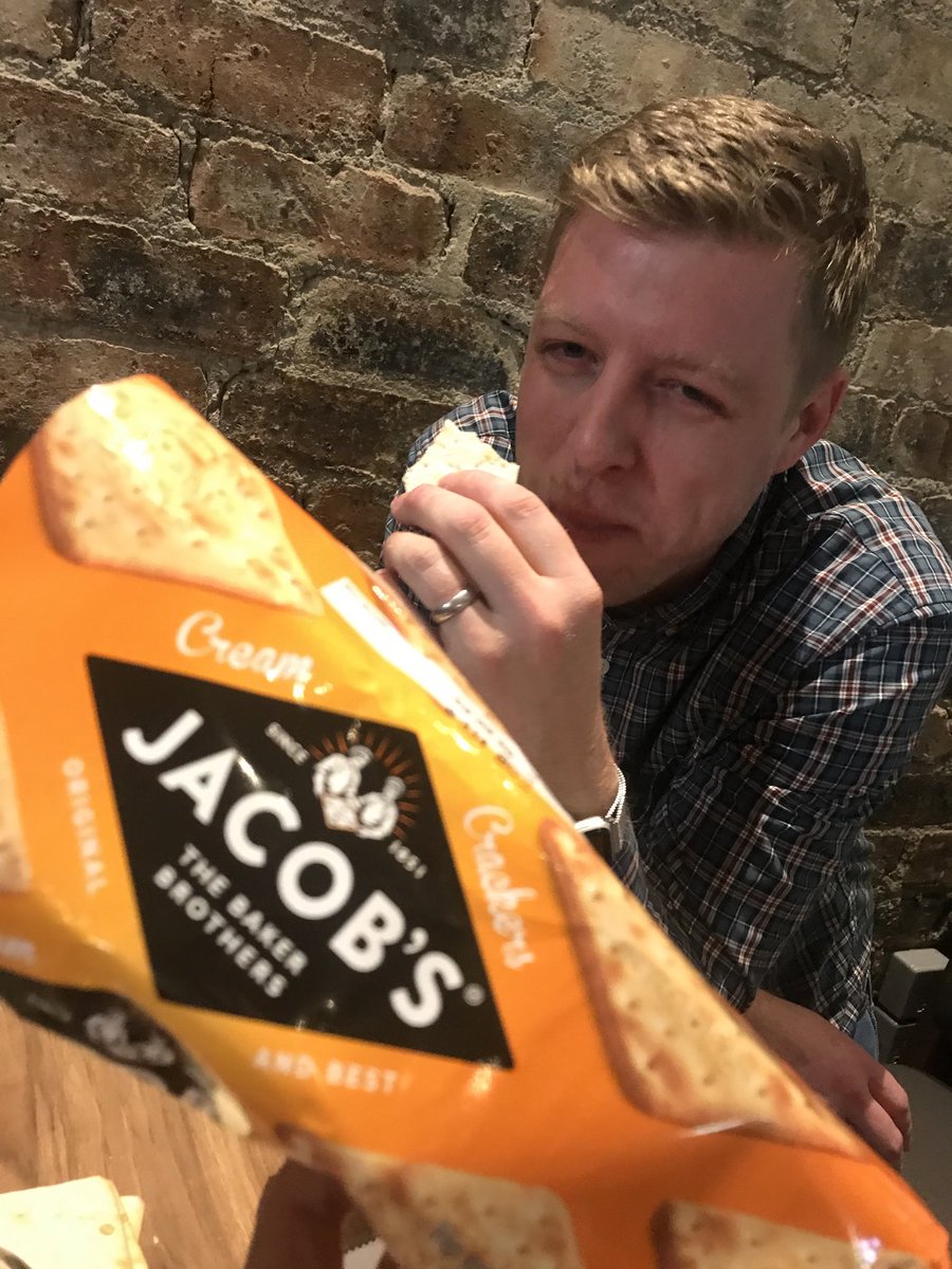 JulieArbuthnott's tweet photo. Ryan won our #crackerchallenge. 10 crackers. No water. No tears. Mark a very respectable runner-up. ⁦@AAB_Accountants⁩ ⁦@AAB_Consulting⁩ https://t.co/0wsEJqFr7g
