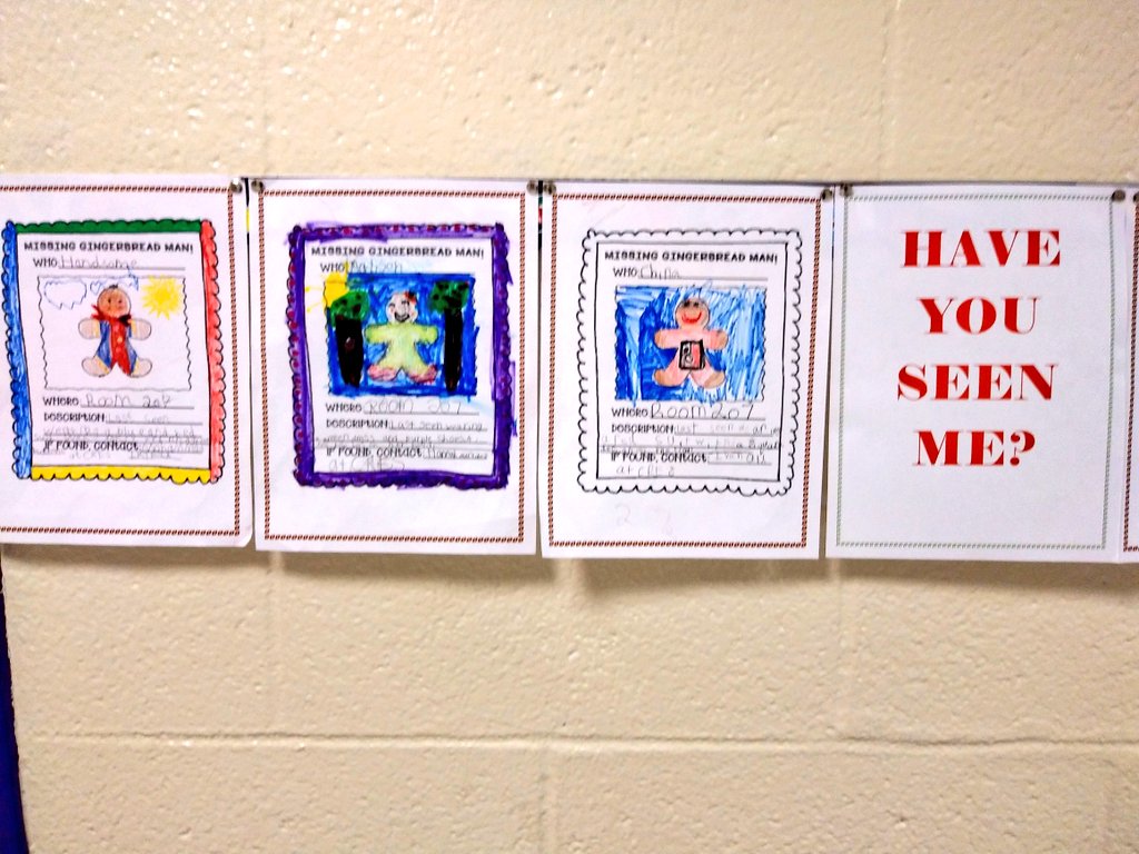 JessicaKellyENL's tweet photo. The gingerbread people we created, have gone missing. If you have ANY information, please contact the ENL Department! #successatcres #languageexperienceapproach https://t.co/hxTl5NOcwB