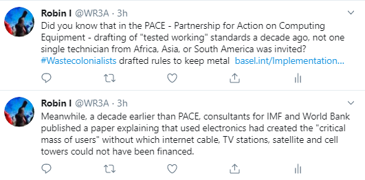 WR3A's tweet photo. Actively seeking university researchers interested in "waste colonialism", or the use of apparently environmentally minded rules to serve planned obsolescence and protectionism. #wastecolonialism #freejoebenson #fairtraderecycling 🤠🧐 https://t.co/pqJO6vMwpb