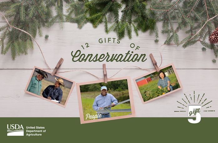 USDA_NRCS's tweet photo. Gift 5: people reap financial, environmental &amp; spiritual benefits from conservation. https://t.co/pTmNv4zUe0 #12GiftsOfConservation https://t.co/fv1JjV68vg