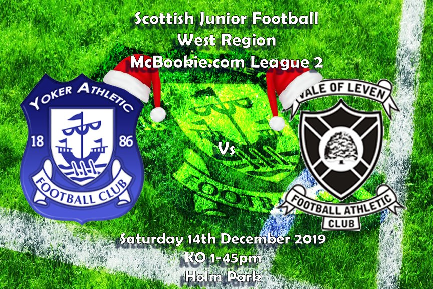 YokerAthleticFC's tweet photo. Want to avoid the Christmas Shopping? Why not come along ans support the lads in this top of the table clash. Great entertainment on a Saturday Afternoon as we take on @ValeofLeven at #HolmPark 1-45pm KO #AlwaysBeenHolm #WeeHo https://t.co/8B6cVTN7na