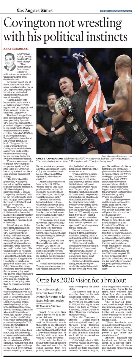 Arash Markazi On Twitter Colby Covington Likes Donald Trump That Doesn T Make Him Unique Nearly 63 Million Americans Voted For Trump In The 2016 Election Covington However Wasn T One Of Them He
