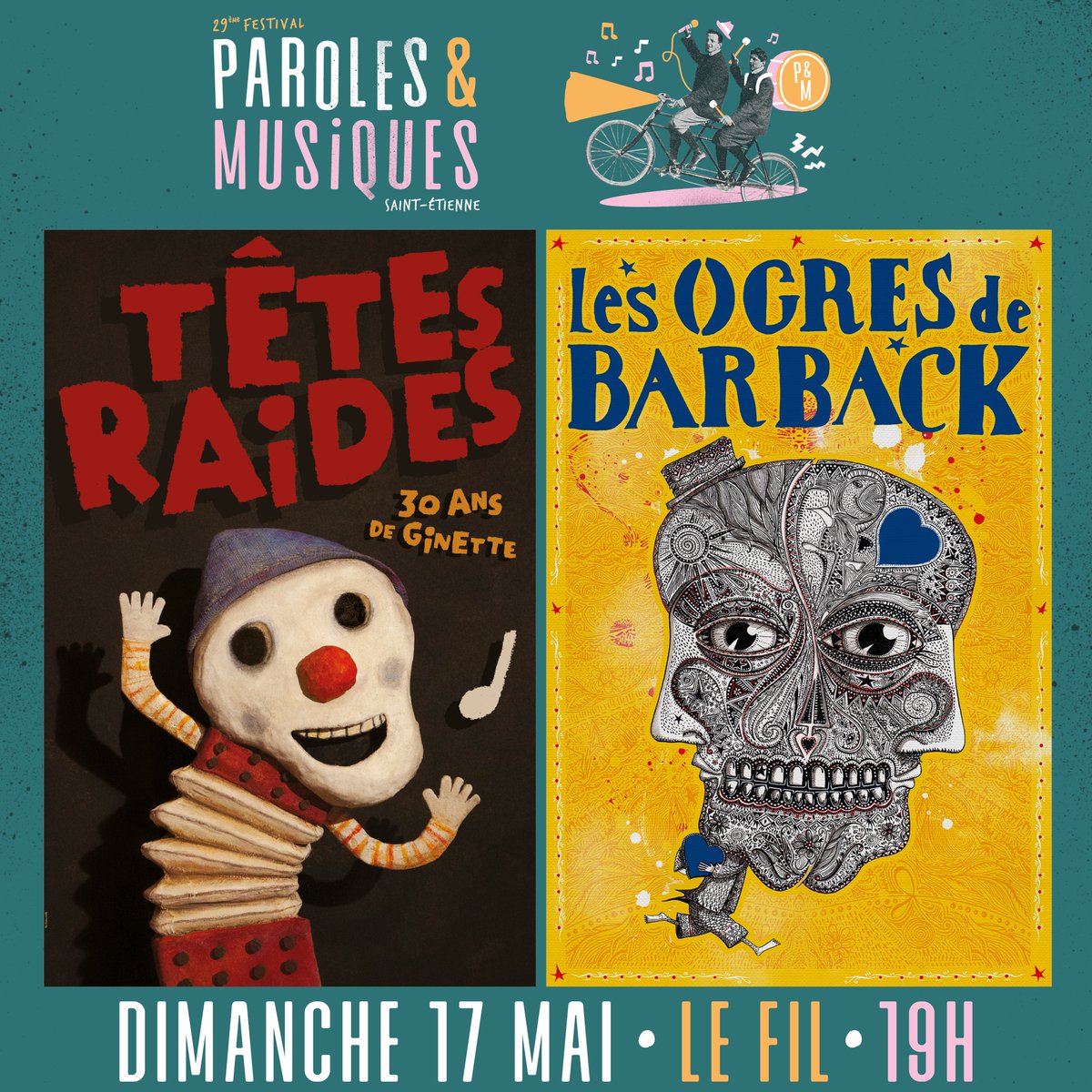 SURPRISE ! Et si on faisait la fête tous ensemble au Fil le dimanche 17 mai ? 🔥 Nous sommes heureux de vous annoncer que Têtes Raides et Les Ogres de Barback clôtureront la 29ème édition du Festival !
🔖Les billets sont en vente ici &gt; bit.ly/2tglkJZ
Et bon week-end ! 🙂