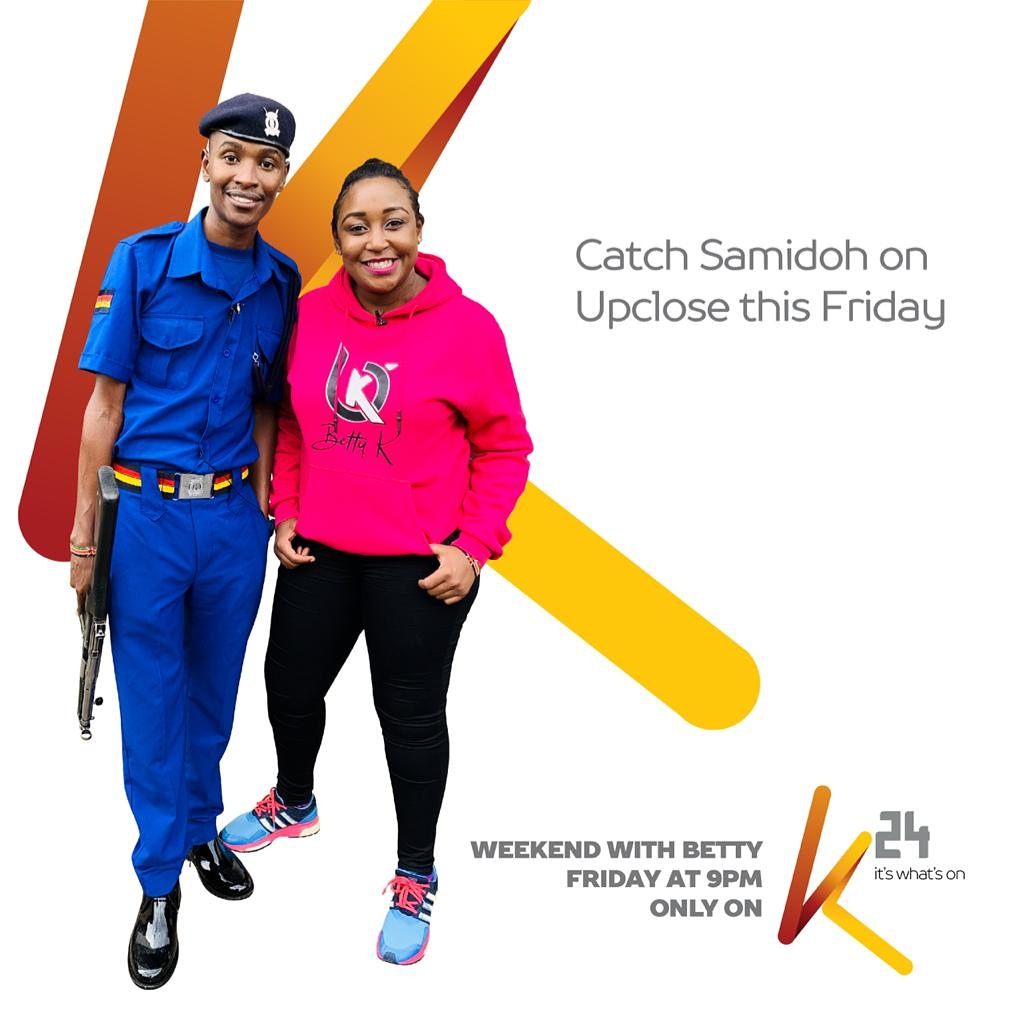 BettyMKyallo's tweet photo. Did you know he's a cop? Tonight on Upclose @samidoh_muchoki the Mugithi Sensation! #WeekendWithBetty @K24Tv https://t.co/xJv5KH2mhh