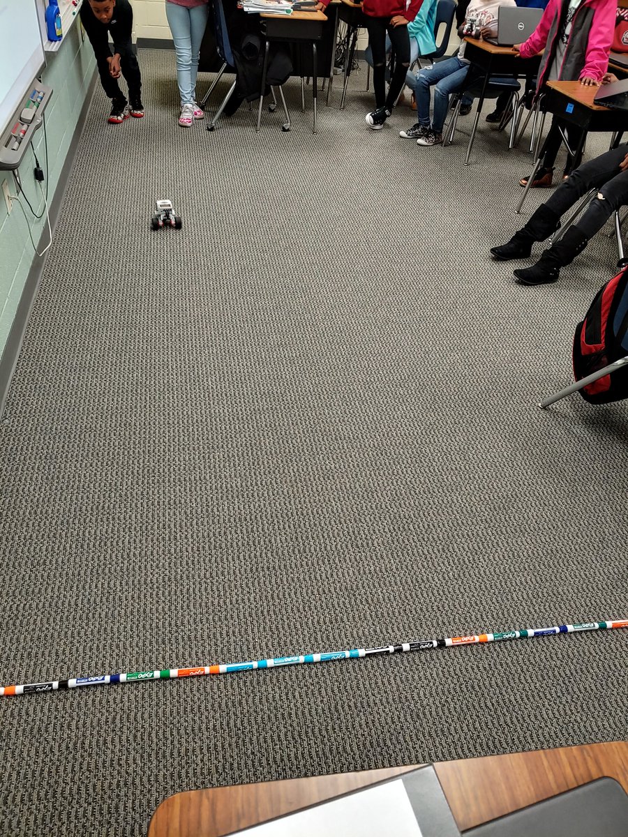 Saunders_Stars's tweet photo. Lego Robotics race today! We got to see in two rounds who could get closer to the marker line without touching it. Lots of fun today for coding week! @SEstarsR2 #stars4csed @Itecswick https://t.co/ZYwchrNxos