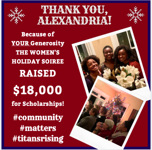 Thank YOU, Alexandria! Thanks 2 Stephanie Babin <a href="/NRGRestaurants/">NRGRestaurants</a>, Our Host Committee, ALL who Joined us &amp; ALL who Gave! GOAL ACHIEVED. Because of YOU...SIX MORE @TCWTitans with financial need will receive scholarships this year!  #TitansRising #TisTheSeason <a href="/ACPSk12/">Alexandria City Public Schools</a>