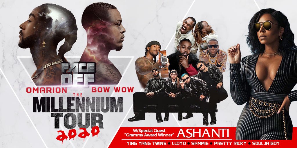 smoss's tweet photo. The hottest tour of 2020 is HERE! Get your @Omarion x Bow Wow #millenniumtour2020  tickets w/ special guest @ashanti and more!https://t.co/Cg58R2sjaK https://t.co/m4zqKQC4Xj