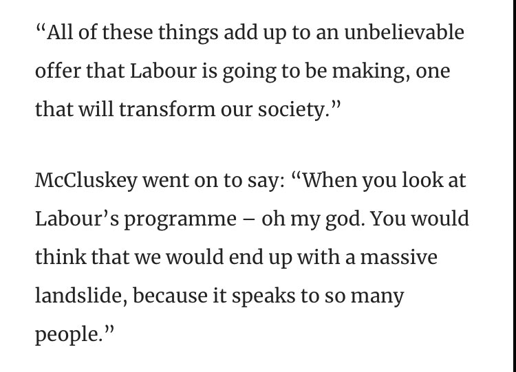 patrickkmaguire's tweet photo. Left: Len McCluskey tells the NS that Labour’s “unbelievable offer” of a manifesto deserves a “massive landslide”, 19 November
Right: Len McCluskey on how Labour’s “incontinent rush of policies” lost it the election https://t.co/47QZNqwTcG