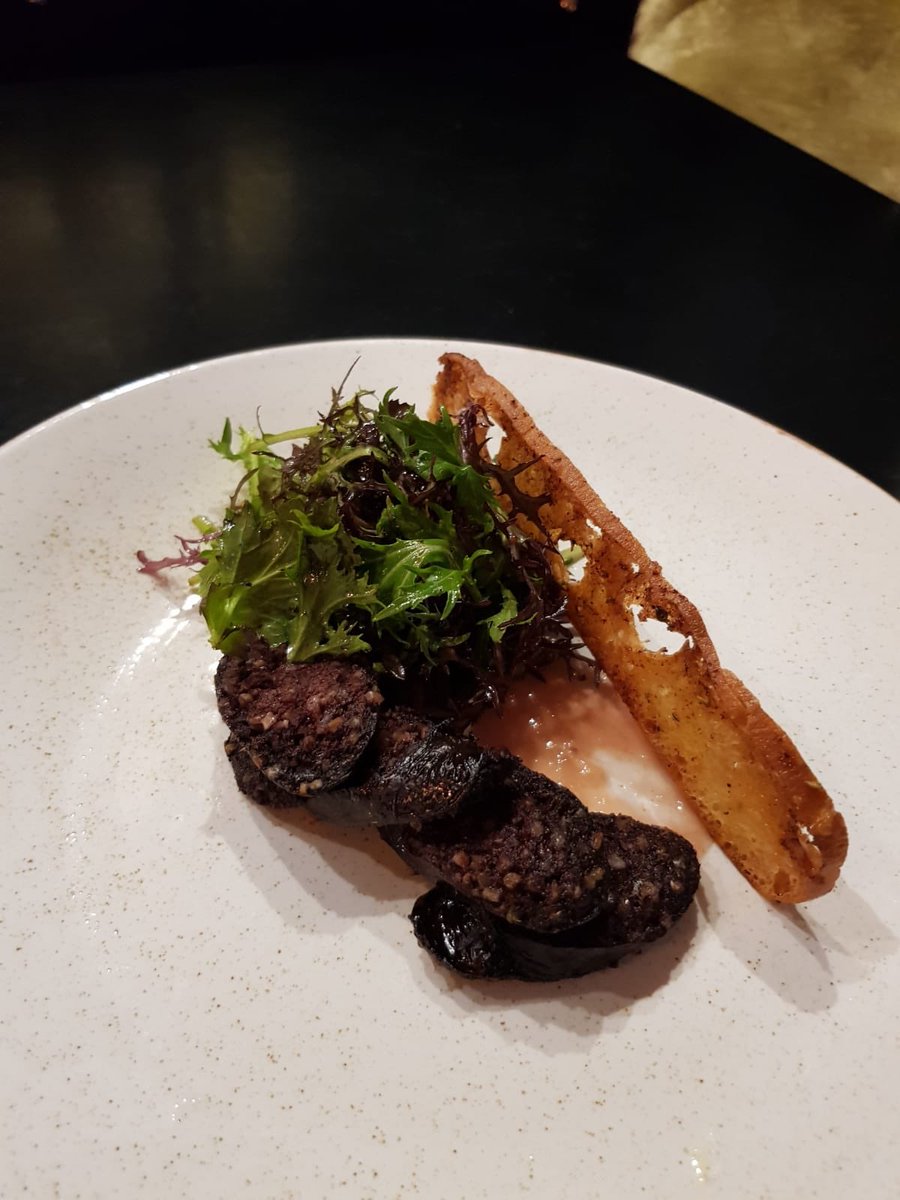 crossgunsgastro's tweet photo. New to our Christmas Menu 🎅🏻🎄

Hugh Maguire’s Smoked Black Pudding, Spiced Pear, mixed leaves with a house dressing, and a herb crouton .. 

#HughMaguireButchers #TheSmokinButcher @mistereatgalway @BallymakennyF @HMButchers @DurninsVeg @chefkeithboyle @ChefKillianod @tomdoorley https://t.co/7ECGNkXNuQ
