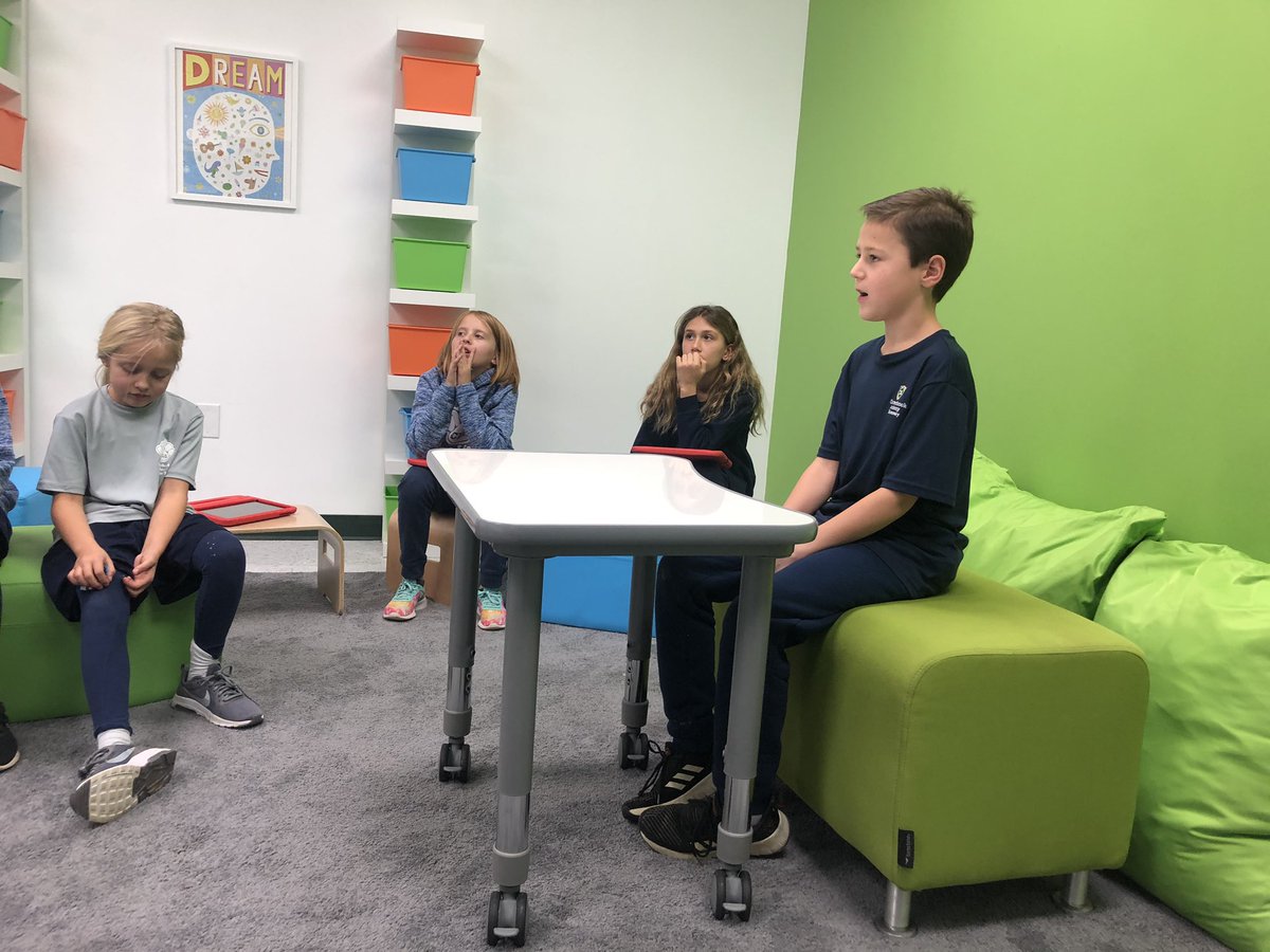 AmandaCapotrio's tweet photo. #4thgrade students wrote news reports about recent events at our school and used the green screen to report them. #pages #presentermode #greenscreen #imovie #appledistinguishedschools #appleedu https://t.co/YRU7aCT15i