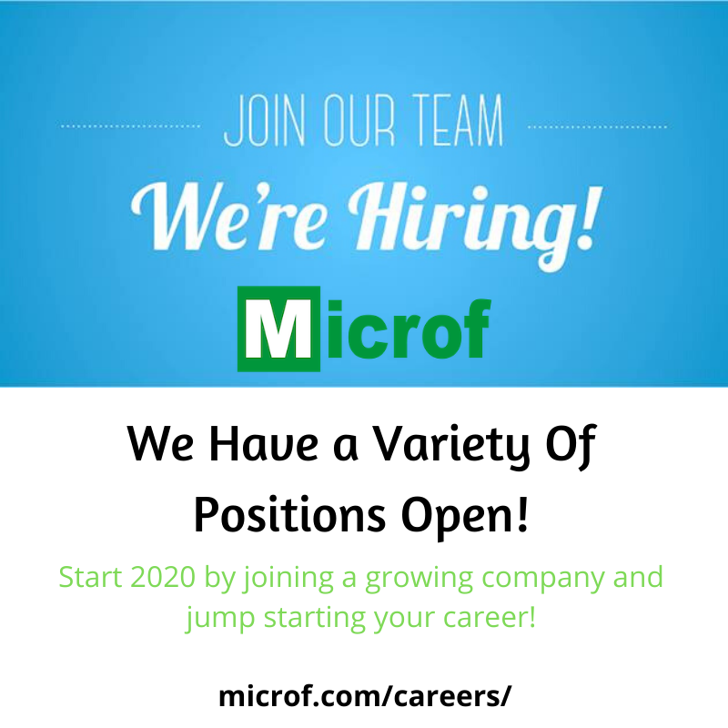 MicrofLLC's tweet image. Microf is looking for new talent to join our growing team! We have multiple openings in sales, customer support, and collections. Start 2020 off on the right foot, by joining a great company and a great team.
microf.com/careers/

#jobopening #HVACsales #microf #jobs #Career