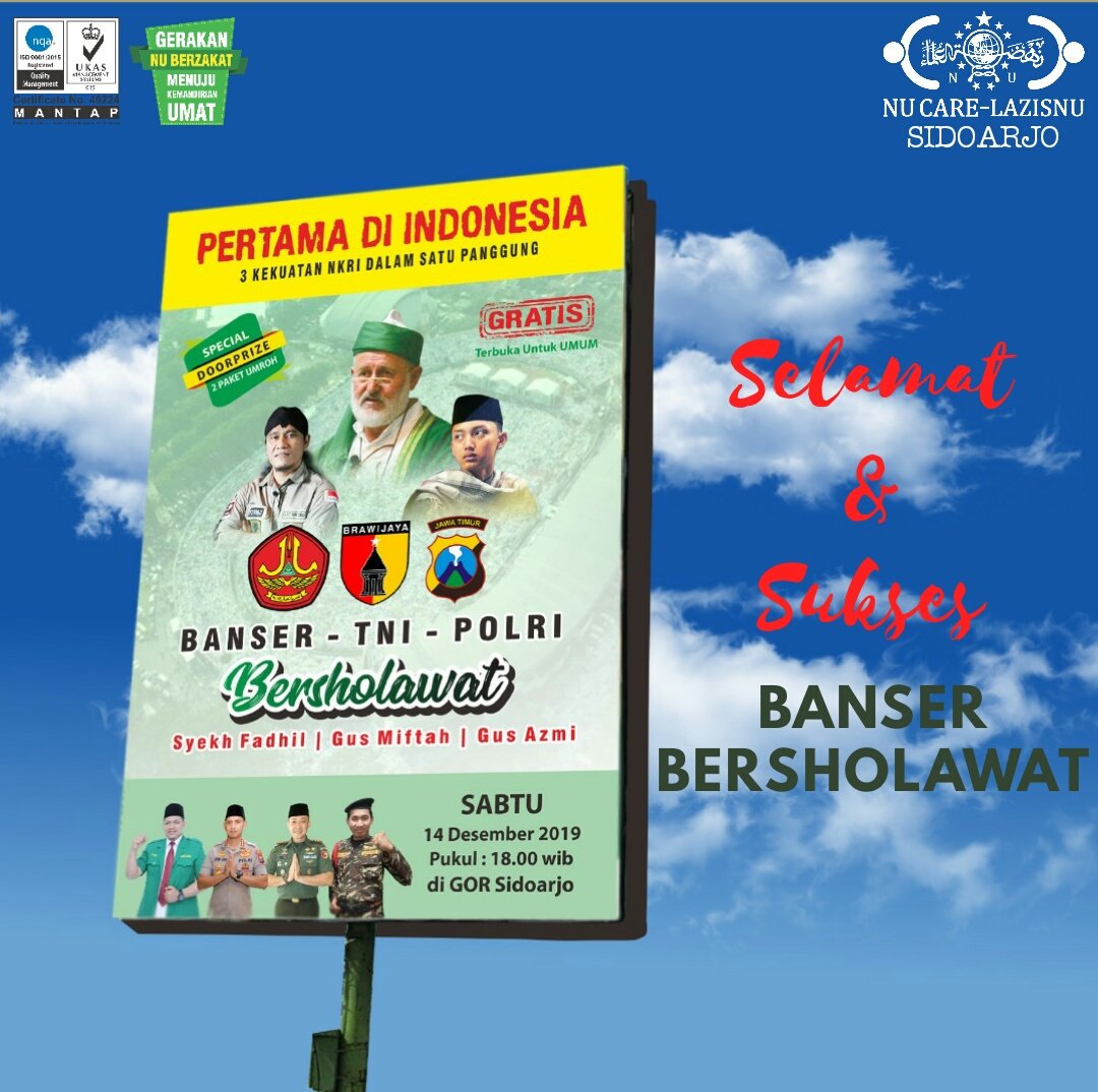 lazisnu_s's tweet photo. Selamat &amp; sukses atas terselenggaranya Banser bersholawat bersama TNI,Polri,Gus Miftah dan Gus Azmi,Sabtu (14/12) di GOR Delta. 
#BanserBersholawat
@gp.ansor
@gusyaqut
@banser_nusantara
@alfaisnaeni
@gpansorjatim 
@kajie_reza 
@LazisnuJatim https://t.co/WXoJ9L7FFt