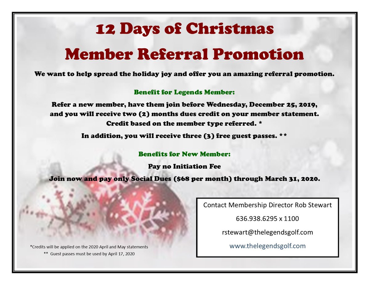 Don't miss out on The Legends Member Referral Promotion!