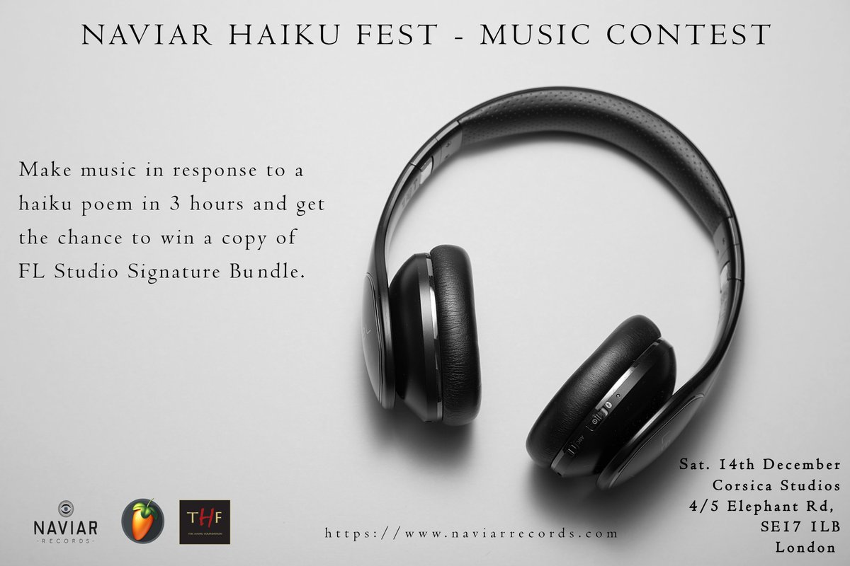 NaviarRecords's tweet photo. Tomorrow, from 3.30 to 6.30pm at @Corsica_Studios Corsica Studios in London.
Spend the afternoon making music from scratch and collaborating with other creatives, while further exploring the relationship between haiku & music.
#musiccontest #musichackathon
https://t.co/BJA7wXDZd9 https://t.co/HoUZdUJFMv