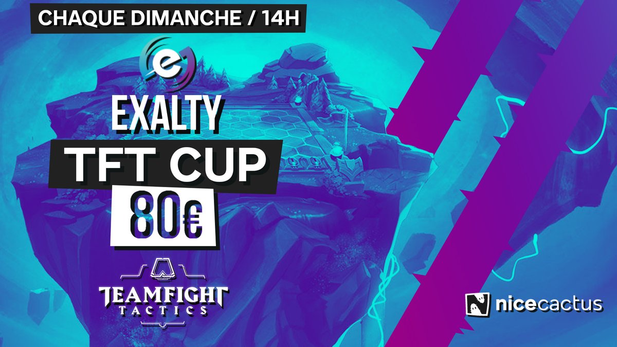 Exalty_FR's tweet photo. [Tournois] Exalty #TFT Cup #10 !

📅Date : Dimanche 15 Décembre à 14h
💰Cashprize : 80€
🖊️Inscriptions sur @nicecactusFR : https://t.co/r1TziH61MT
🎧Discord : https://t.co/AUqSc0GJZu

On vous attend encore une fois nombreux !💪

#GetExalted 💙💜 https://t.co/rSwh0fLJda