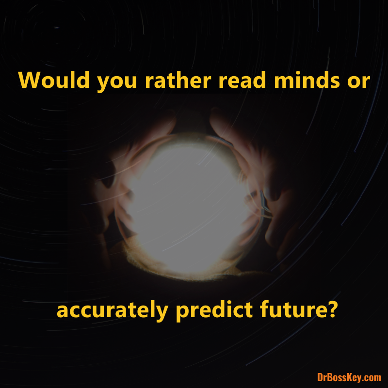 DrBossKey's tweet photo. I'd choose to predict the future. How about you my friends?
#communityquestion #gettoknowyou #choices #WouldYouRather #DrHood #DBK #streamquestion #chat #thoughts #future #past https://t.co/BTWxGdqUiK