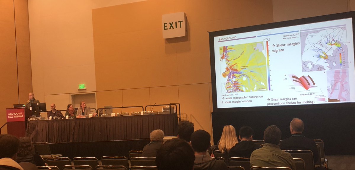 AGU_Cryo's tweet image. @schwantarctic of @PSUEMS tunes the knobs on shear margin stability and shows how the future dynamics of @ThwaitesGlacier is dependent on the bed #howmuchhowfast