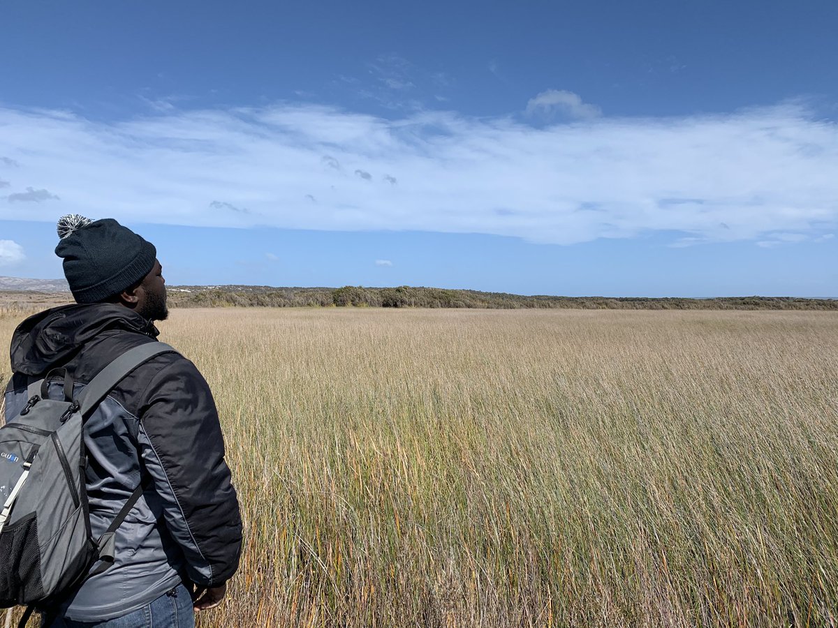 Palaeoworks’ PhD student Matthew Adeleye during his first field season on truwana/Cape Barren Island