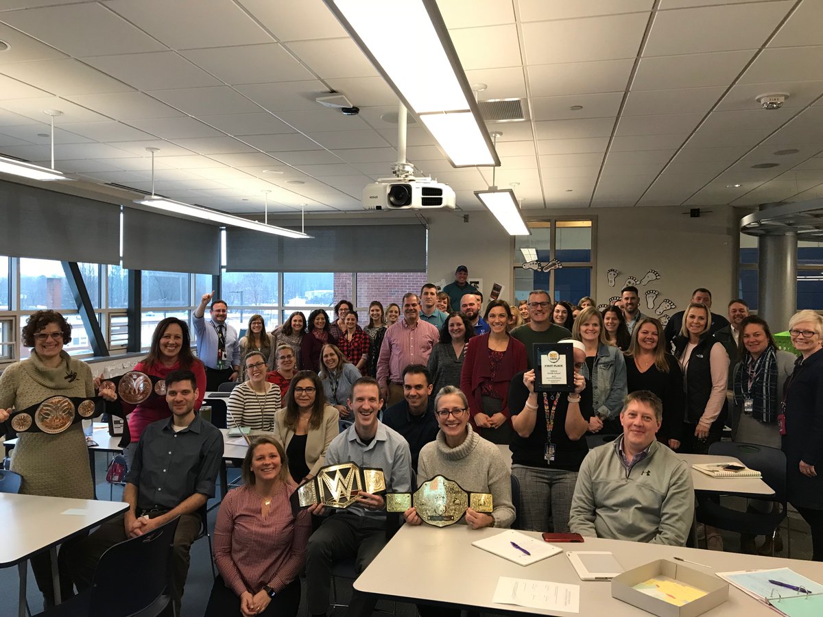 Talented, dedicated @AMSRockets staff celebrating selection as <a href="/telegramdotcom/">telegramdotcom</a> Best Middle School in Central Mass for 2019. Championship belt worthy moment for a great group of professionals!