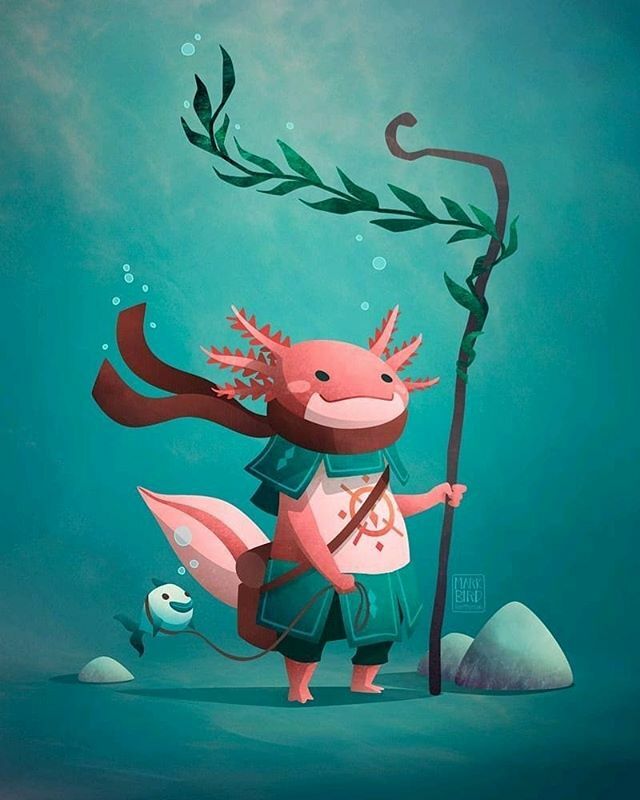 Navigator Zlotl and his fishy friend Blub off on an adventure. My entry for this months "Axolotl Adventurer" character design challenge. Hope you like.⠀

#axolotl #CDC #characterdesignchallenge ##CDChallenge #characterdesign #creature #creaturedesign … ift.tt/2YLh1lv