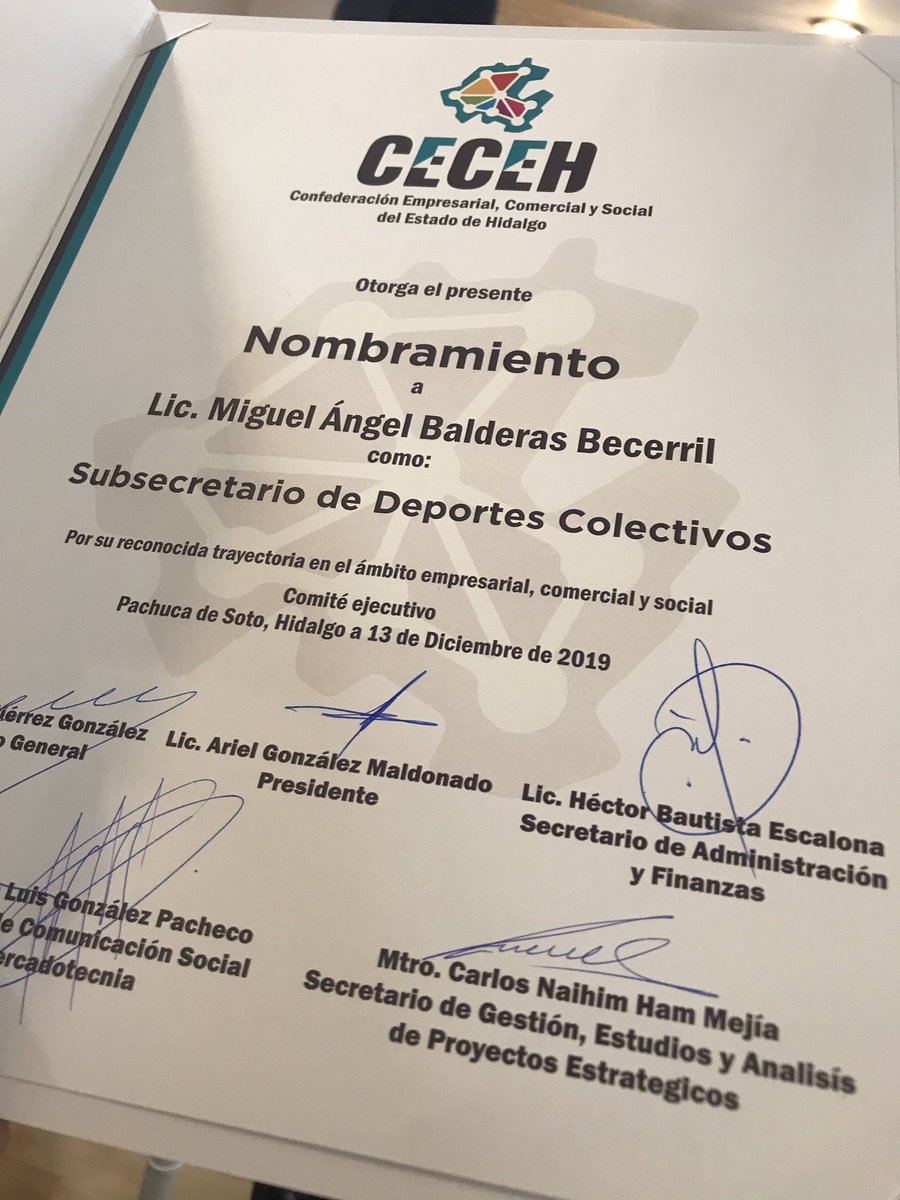 mbalderas_'s tweet photo. Recibí nombramiento como Subsecretario de Deportes Colectivos de la #CECEH, confederación que tendrá la misión de apoyar a comunidades necesitadas en #Pachuca y zonas aledañas dentro del estado de #Hidalgo. 🤝 https://t.co/4CoshAJSrl