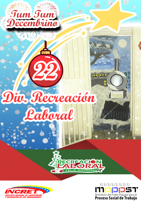 RecreLaboral's tweet photo. Llegó la Navidad!! Y así se animaron los trabajadores/as a decorar sus puertas, motivados a ganar el Concurso Tum Tum Decembrino.
⬇
Puerta N°22 División de Recreación Laboral. Siguenos y Dale Like ❤ 
@NicolasMaduro @EduardoPinateS @MPPPSTVe @IncretComunica #13Dic https://t.co/MSjEe0iYyU