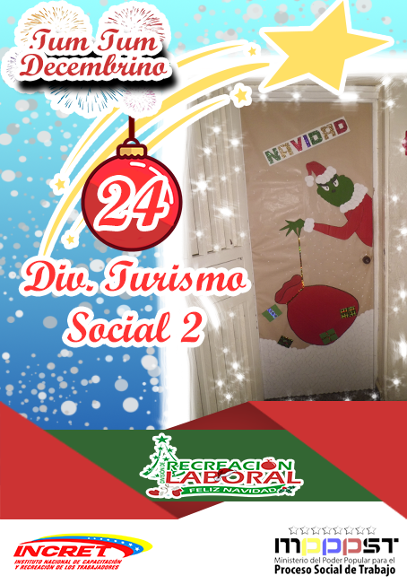 RecreLaboral's tweet photo. Llegó la Navidad!! Y así se animaron los trabajadores/as a decorar sus puertas, motivados a ganar el Concurso Tum Tum Decembrino.
⬇
Puerta N°24 División de Turismo Social 2. Siguenos y Dale Like ❤ 
@NicolasMaduro @EduardoPinateS @MPPPSTVe @IncretComunica #13Dic #PetroAguinaldo https://t.co/JfkJZPhHDA