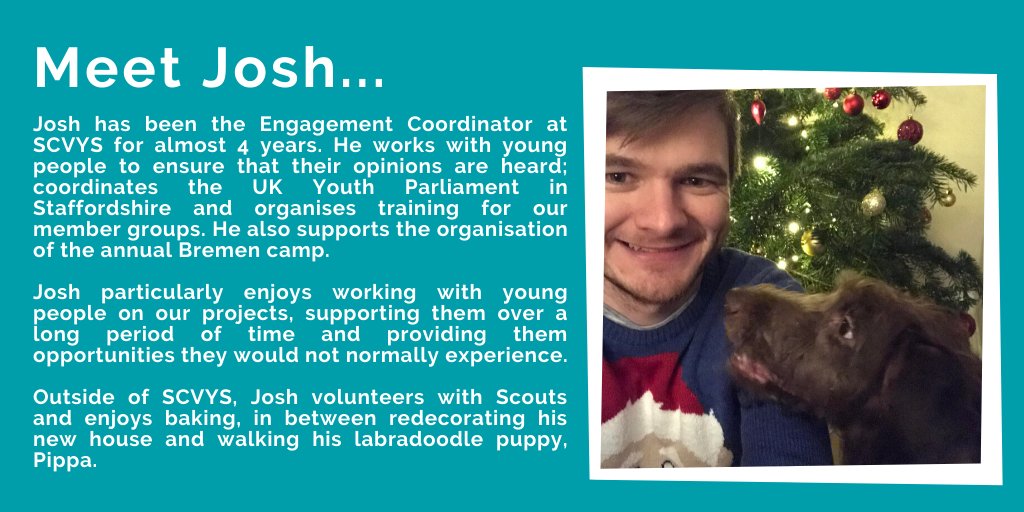 staffscvys's tweet photo. It's a festive #MeetTheTeam from our Engagement Coordinator, Josh... perfect for #ChristmasJumperDay2019
#TeamSCVYS https://t.co/XCowzHKRJN