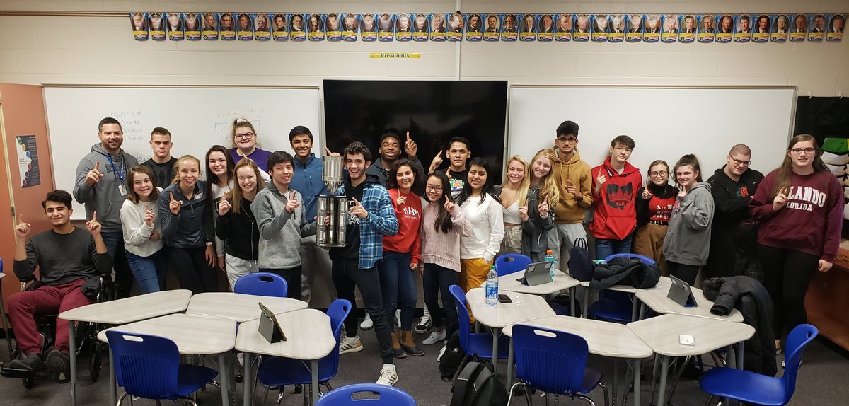 Congratulations to Mr. Bauer's 3rd period class for bringing in the most canned food items during our annual canned food drive!  These students brought in over 1,300 food items in just a few short days! That makes us proud! 😁 #CATS #WildcatWay #generosity