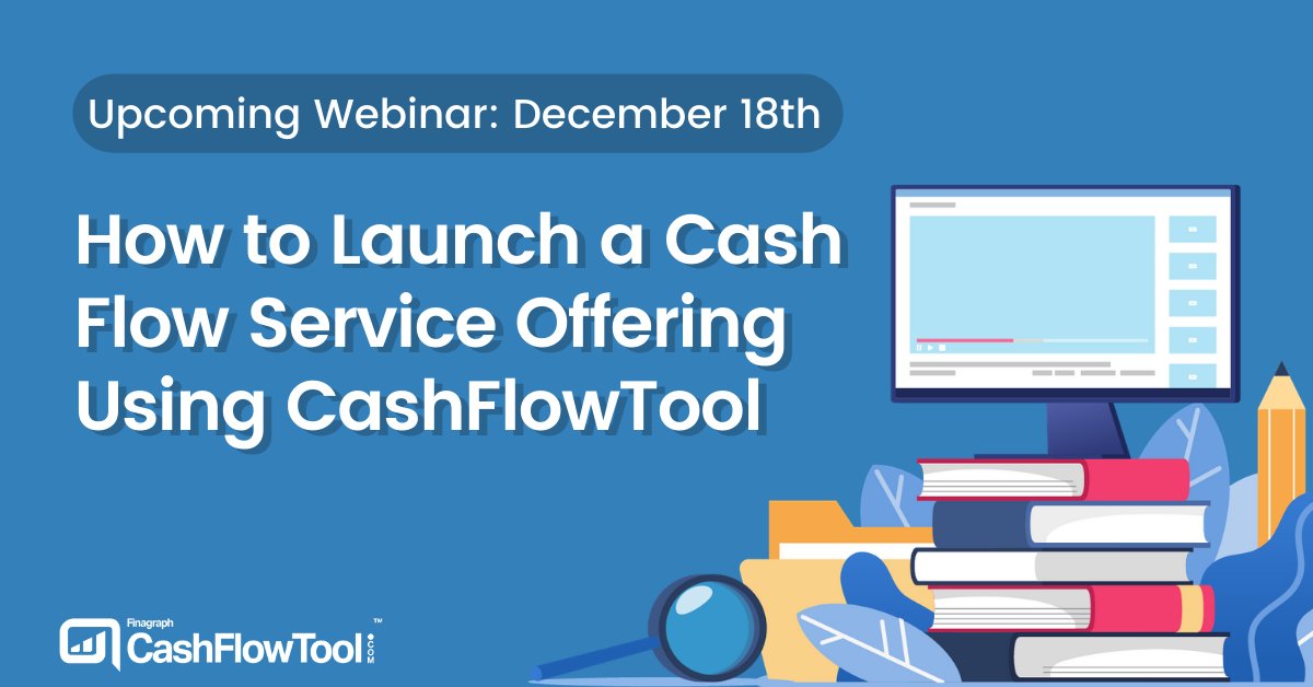 CashFlowToolcom's tweet image. Mark your Calendars! On Wednesday, December 18th at 11am, join Justin Pulgrano, our cash flow expert, for a #webinar on how to launch a cash flow service offering using #CashFlowTool ! Register for the webinar here- hubs.ly/H0mdbV80
#CashFlowServices