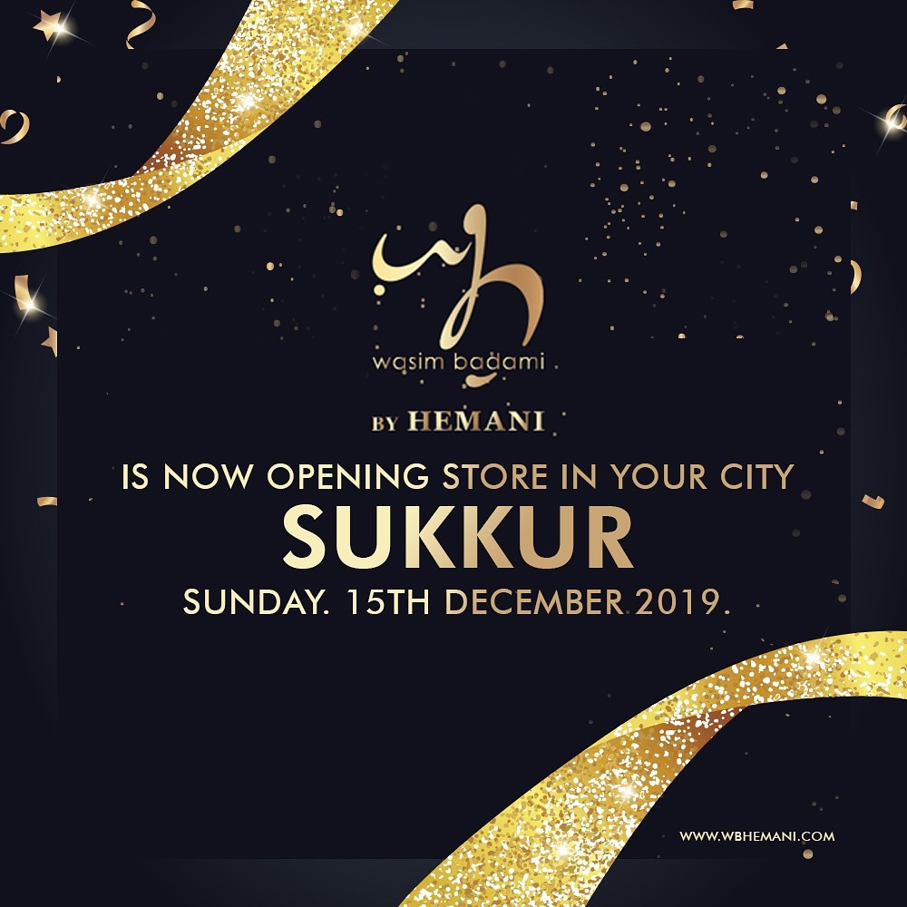 wbhemanipk's tweet photo. ATTENTION SUKKUR!
Brace yourself because we are coming to your city!
Sunday, 15th December 2019
More exciting updates are on the way, Stay tuned with us! ✨
#WBbyHemani #WBbrand #WBstores #NatureKaNayaDour https://t.co/Z4c6uvDoRQ