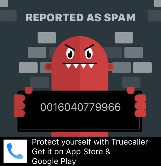 Truecaller saved me from this spammer! Get protected now: truecaller.com #SpamShame