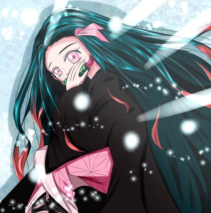 ナルミさんがTwitterに投稿した竈門禰豆子(鬼滅の刃)のイラスト。