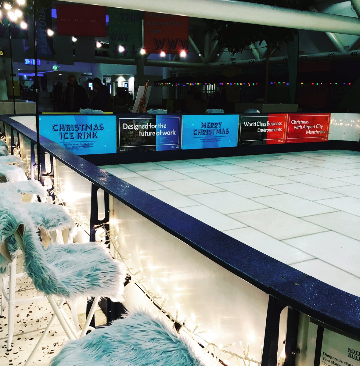 One hour left of our first Christmas ice rink today <a href="/ACMPlatform/">Platform Airport City</a> ! What a fantastic day and a huge success with <a href="/beanandbubble/">Bean and Bubble</a> <a href="/thecurryden/">Thecurryden</a> <a href="/_inthedoghaus/">In The Dog Haus</a> <a href="/backsdeli/">backsdeli</a> <a href="/alexsbakery/">Mr.  Brown aka Alex</a> looking forward to hearing how much we raised for <a href="/LandAid/">LandAid</a> @AirportCityUK