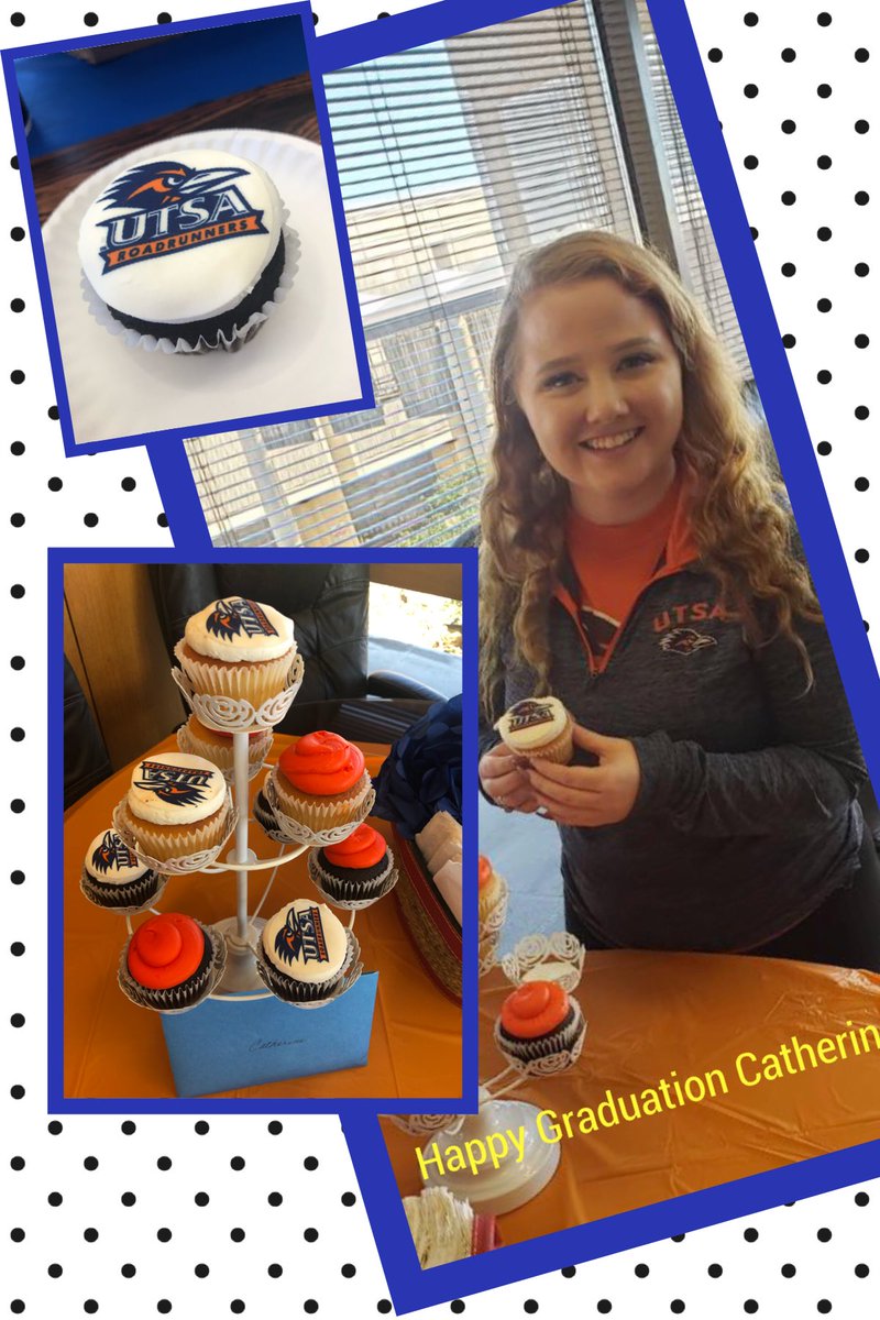 UTSACOLFA's tweet photo. Wishing all the best to Catherine on her graduation! She worked five semesters for COLFA! Way to go!! #2019grad #colfa #gradschoolbound https://t.co/NbPggFp2K7